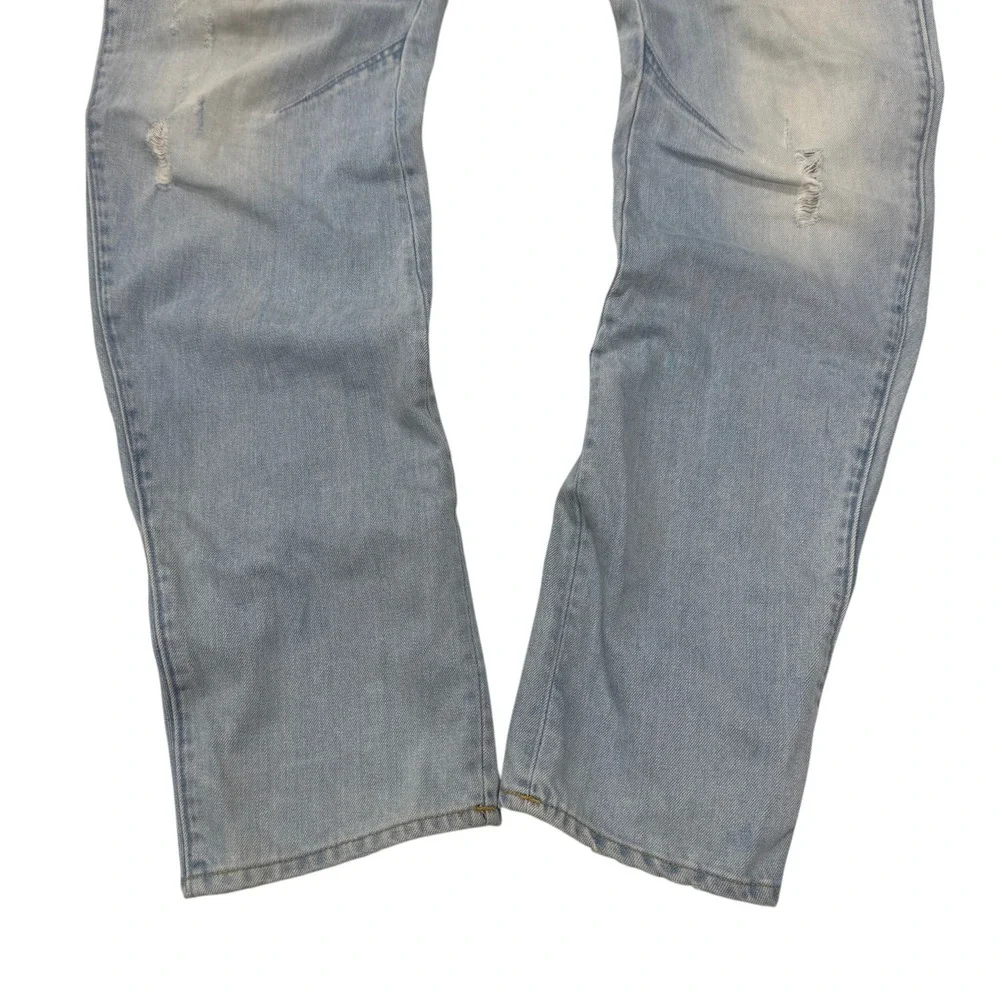 G-Star Raw Arc 3D Slim Distressed Light Wash Twisted‎ Leg Jeans Mens 36 x 32
